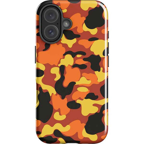 Orange Camo iPhone 16 Plus Impact Case