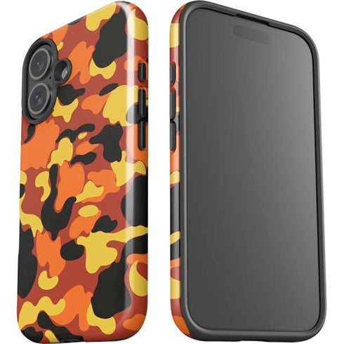 Orange Camo iPhone 16 Plus Impact Case