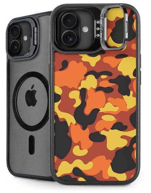 Orange Camo iPhone 16 Plus Kickstand Case