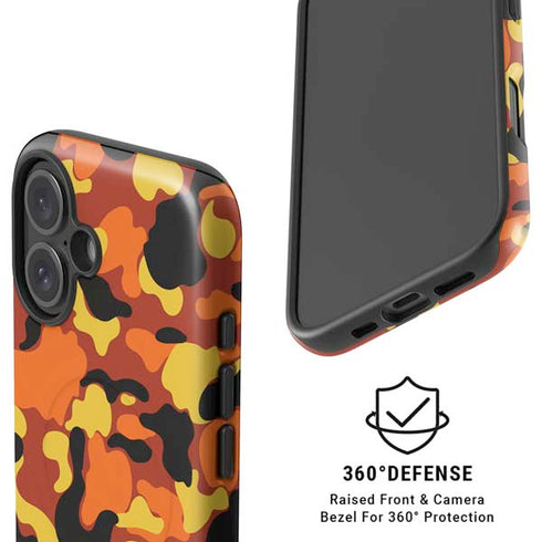 Orange Camo iPhone 16 Plus Magsafe Impact Case