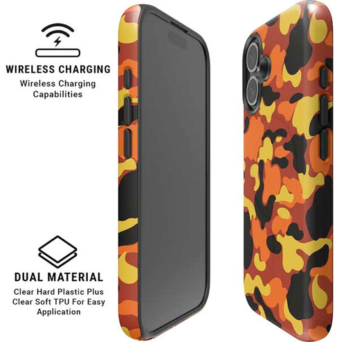 Orange Camo iPhone 16 Plus Magsafe Impact Case