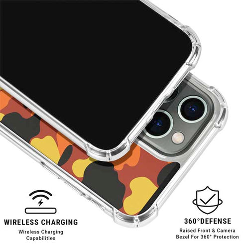 Orange Camo iPhone 16 Pro Clear Case