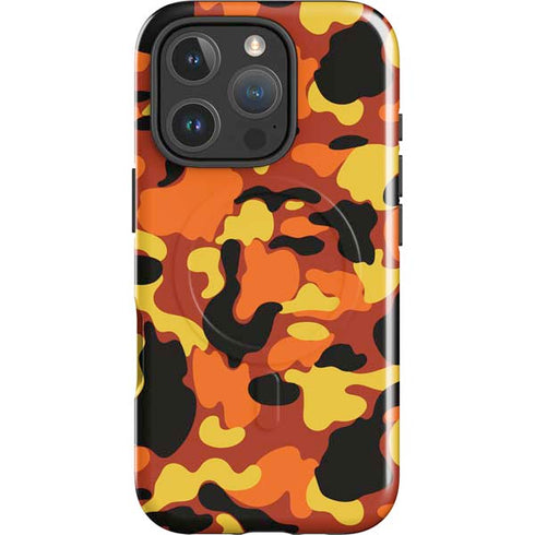 Orange Camo iPhone 16 Pro Magsafe Impact Case