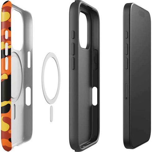 Orange Camo iPhone 16 Pro Magsafe Impact Case