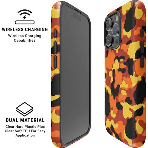 Orange Camo iPhone 16 Pro Magsafe Impact Case