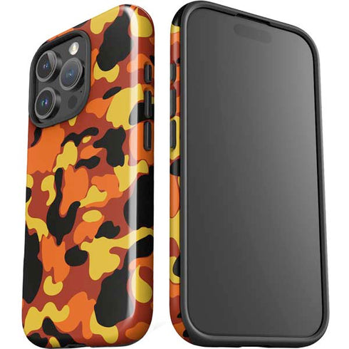 Orange Camo iPhone 16 Pro Max Impact Case