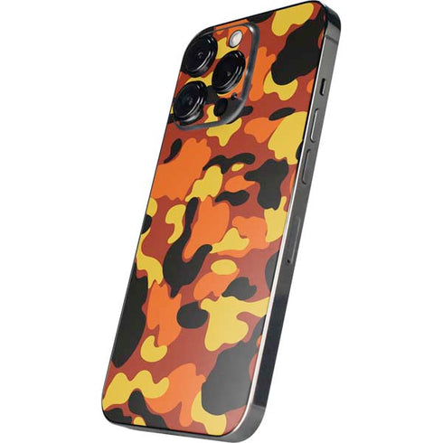 Orange Camo iPhone 16 Pro Skin