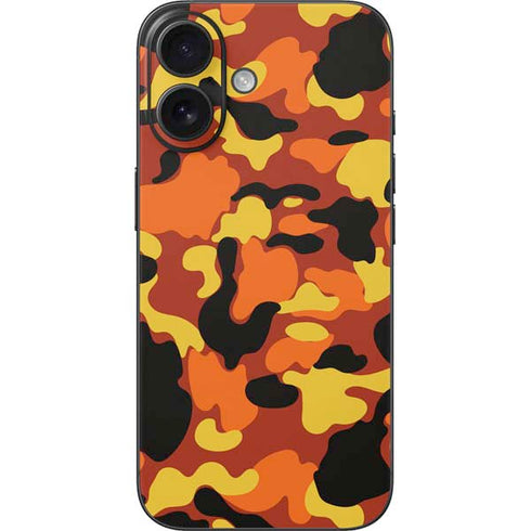 Orange Camo iPhone 16 Skin