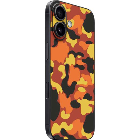 Orange Camo iPhone 16 Skin
