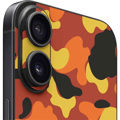Orange Camo iPhone 16 Skin