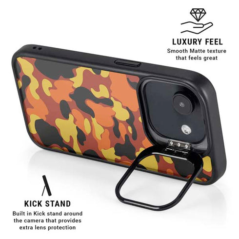 Orange Camo iPhone 16e Kickstand Case