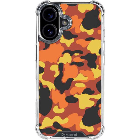 Orange Camo iPhone 17 Clear Case