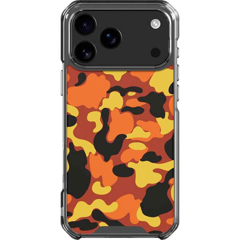 Orange Camo iPhone 18 Pro Max Clear Case