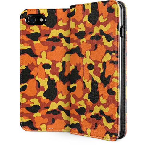 Orange Camo iPhone SE (2nd & 3rd Gen) Folio Case