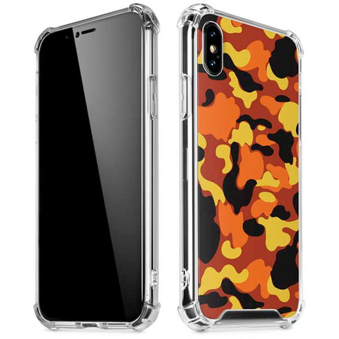 Orange Camo iPhone X/XS Clear Case