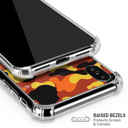 Orange Camo iPhone X/XS Clear Case