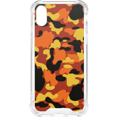 Orange Camo iPhone XS Clear Case