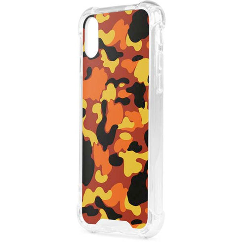 Orange Camo iPhone XS Clear Case