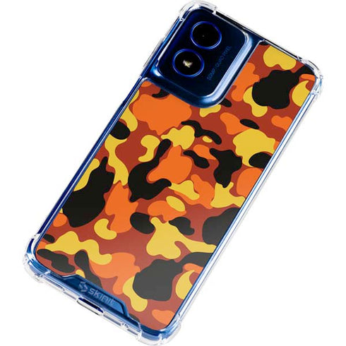 Orange Camo Moto G 5G (2024) Clear Case