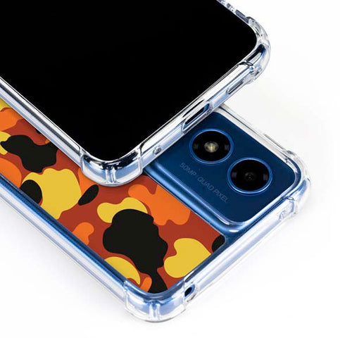 Orange Camo Moto G 5G (2024) Clear Case