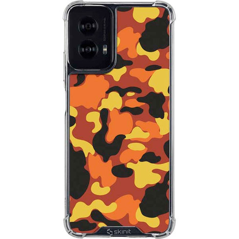Orange Camo Moto G Power 5G (2024) Clear Case