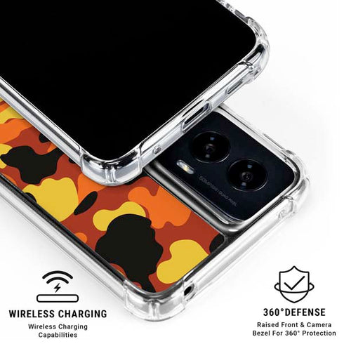 Orange Camo Moto G Power 5G (2024) Clear Case