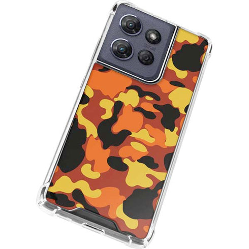 Orange Camo Moto G Power 5G (2025) Clear Case