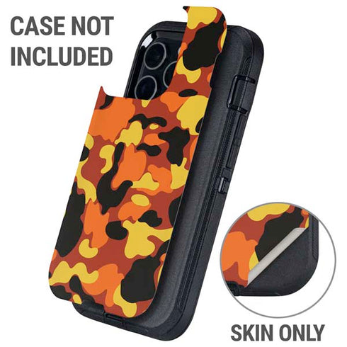 Orange Camo Otterbox Defender iPhone Skin