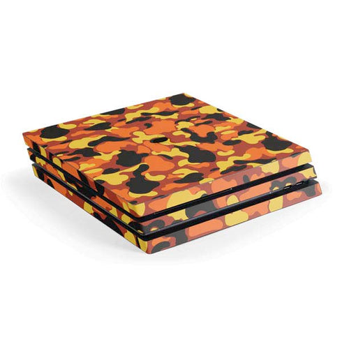 Orange Camo PlayStation PS4 Skins