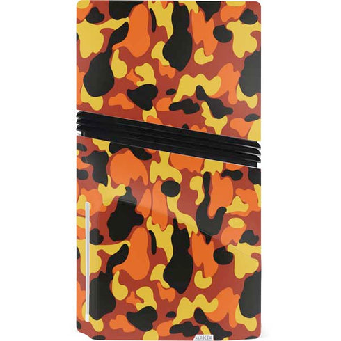 Orange Camo PS5 Pro Disk Console Skin