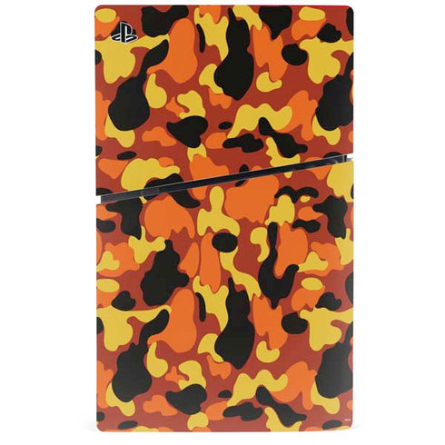 Orange Camo PS5 Slim Digital Edition Console Skin