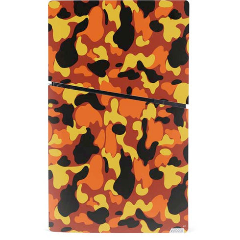 Orange Camo PS5 Slim Digital Edition Console Skin
