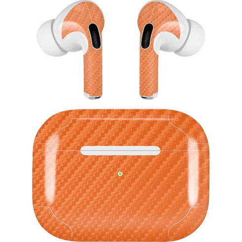 Orange Carbon Fiber Specialty Texture Material AirPods Skins