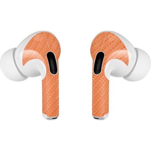 Orange Carbon Fiber Specialty Texture Material AirPods Skins