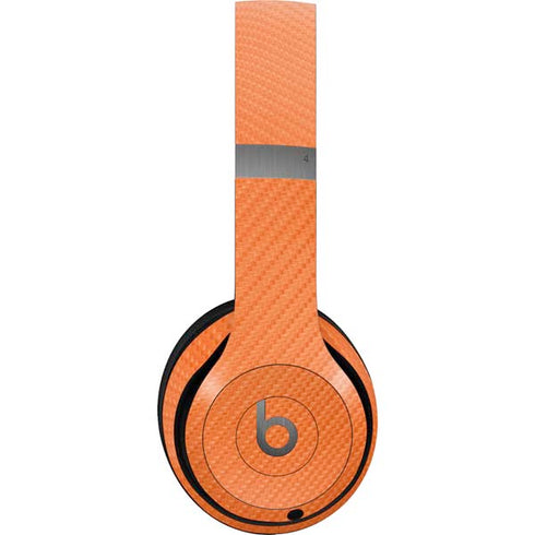 Orange Carbon Fiber Specialty Texture Material Beats Solo 4 Wireless Headphones Skin