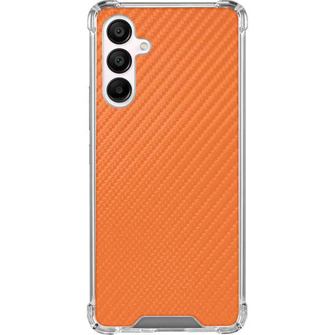 Orange Carbon Fiber Specialty Texture Material Galaxy A16 5G Clear Case
