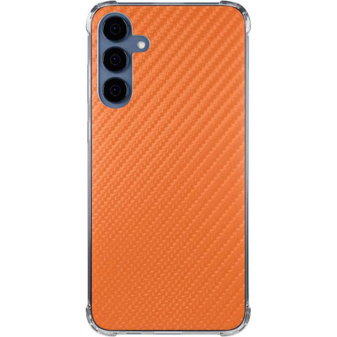 Orange Carbon Fiber Specialty Texture Material Galaxy A35 5G Clear Case
