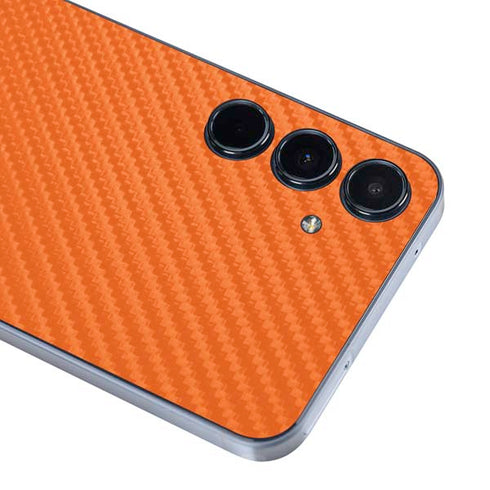 Orange Carbon Fiber Specialty Texture Material Galaxy A35 5G Skin