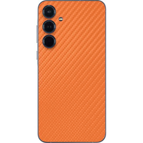 Orange Carbon Fiber Specialty Texture Material Galaxy A55 5G Skin