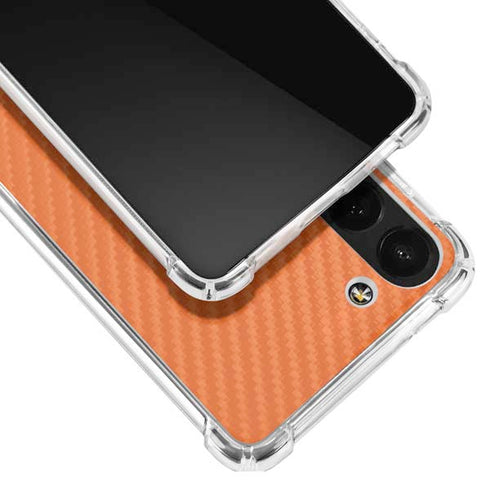 Orange Carbon Fiber Specialty Material Galaxy S23 Plus Clear Case