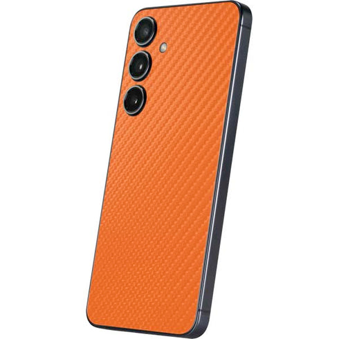 Orange Carbon Fiber Specialty Texture Material Galaxy S24 Plus Skin