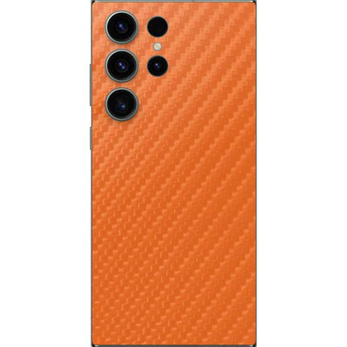 Orange Carbon Fiber Specialty Texture Material Galaxy S25 Ultra Skin