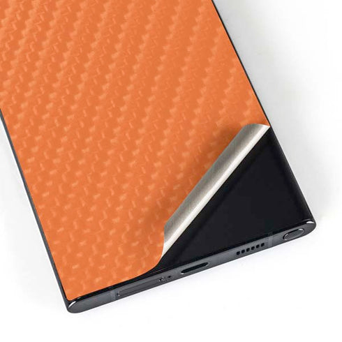 Orange Carbon Fiber Specialty Texture Material Galaxy S25 Ultra Skin