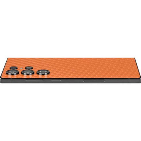 Orange Carbon Fiber Specialty Texture Material Galaxy S25 Ultra Skin