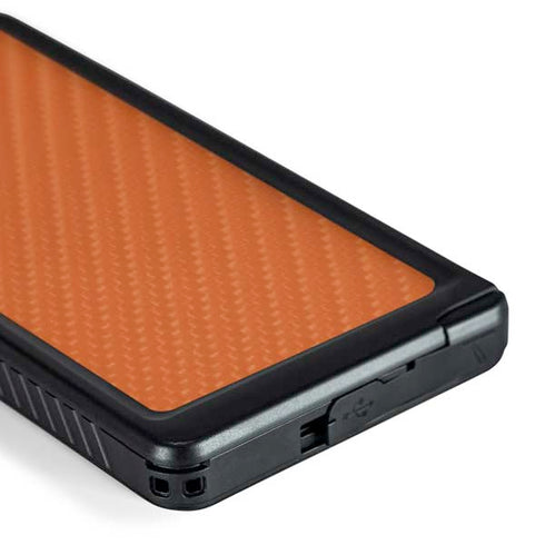 Orange Carbon Fiber Specialty Texture Material Galaxy S24 Ultra Waterproof Case