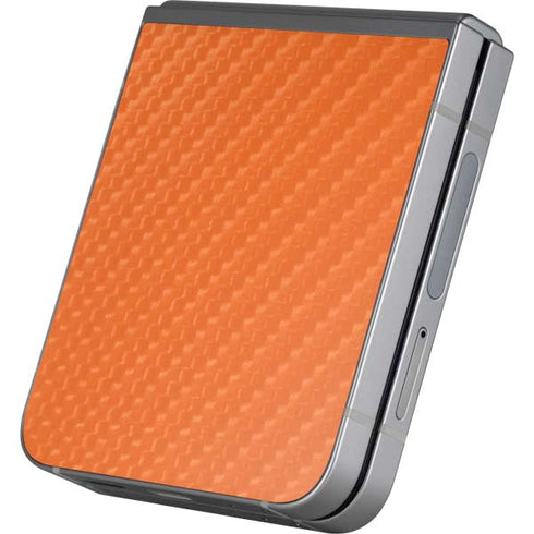 Orange Carbon Fiber Specialty Texture Material Galaxy Z Flip6 Skin
