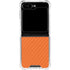 Orange Carbon Fiber Specialty Texture Material Galaxy Z Flip6 Clear Case