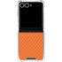 Orange Carbon Fiber Specialty Texture Material Galaxy Z Flip7 Clear Case
