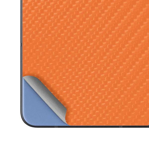 Orange Carbon Fiber Specialty Material Galaxy Z Fold5 5G Skin