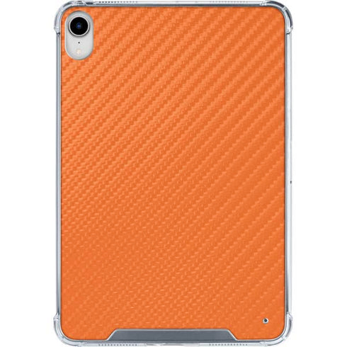 Orange Carbon Fiber Specialty Texture Material iPad 11th Gen (2025) Clear Case